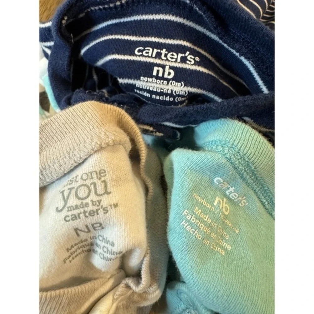 Carter's Baby Boy Sleepers‎ Newborn Clothes Footies Lot Bundle Sleep N Plays Dog
